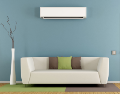 Heat Pump Over a Couch